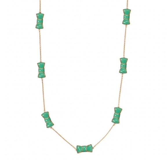 KATE SPADE Ready Set Bow Scatter Rosary Bow Necklace - Picture 2 of 3